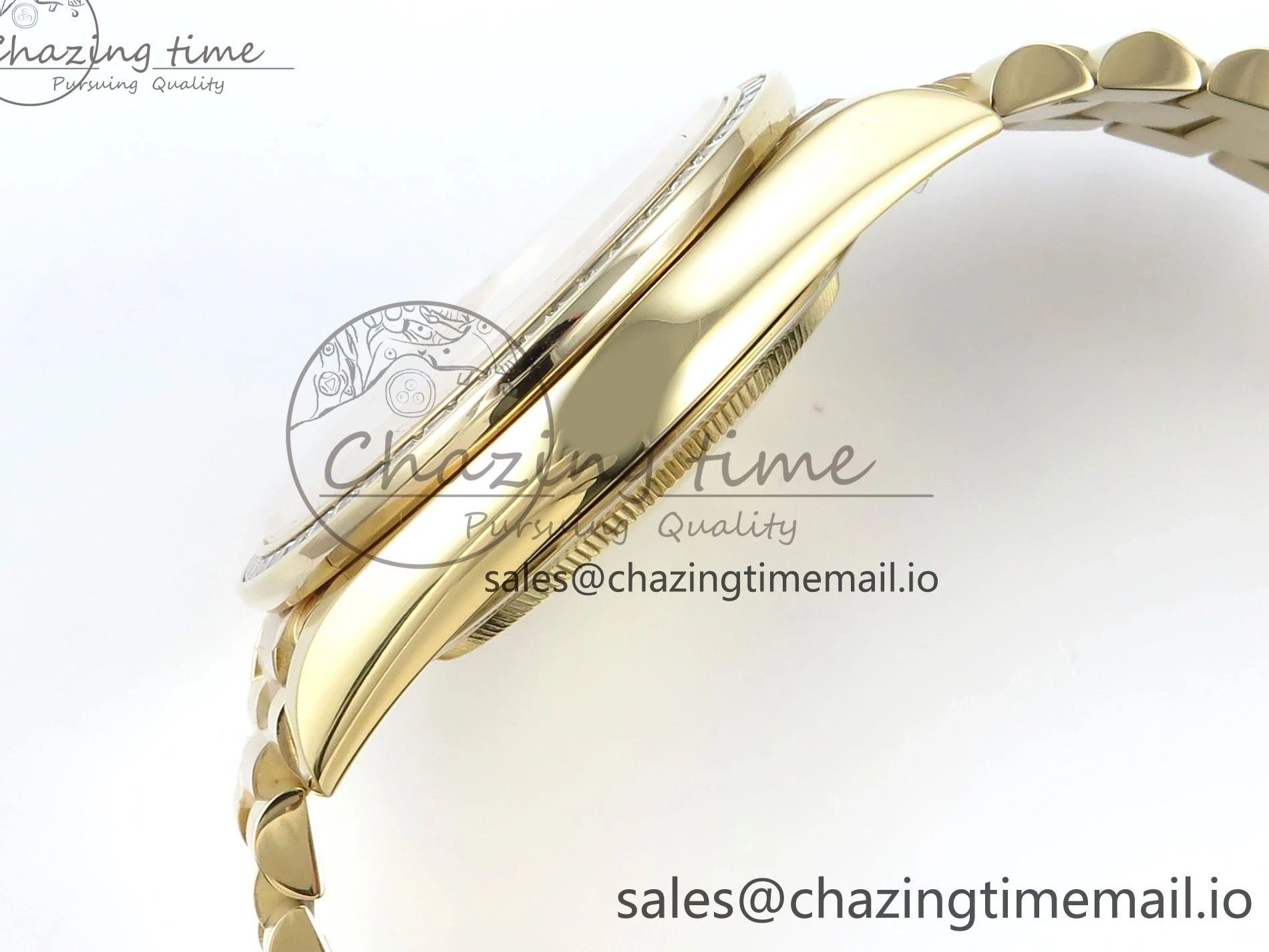 MiroTime 0314 DayDate 40 YG QF 1:1 Best Edition Pink Diamonds Dial Diamonds Bezel on President Bracelet A2836 V5 (Gain Weight) ZipUp 488